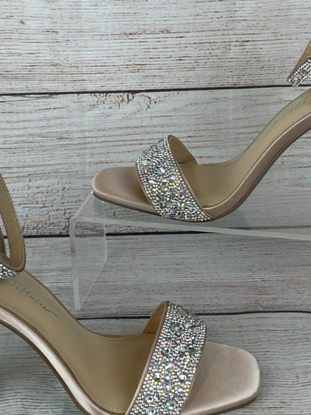 Betsey Johnson Blue Dani Open Toe Heels Blush Champagne